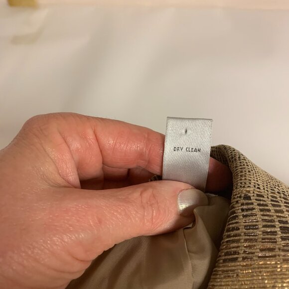 Chico's Womens Jacket SZ 2( 12/14-L) bomber brown reptile metallic causal - Picture 4 of 7